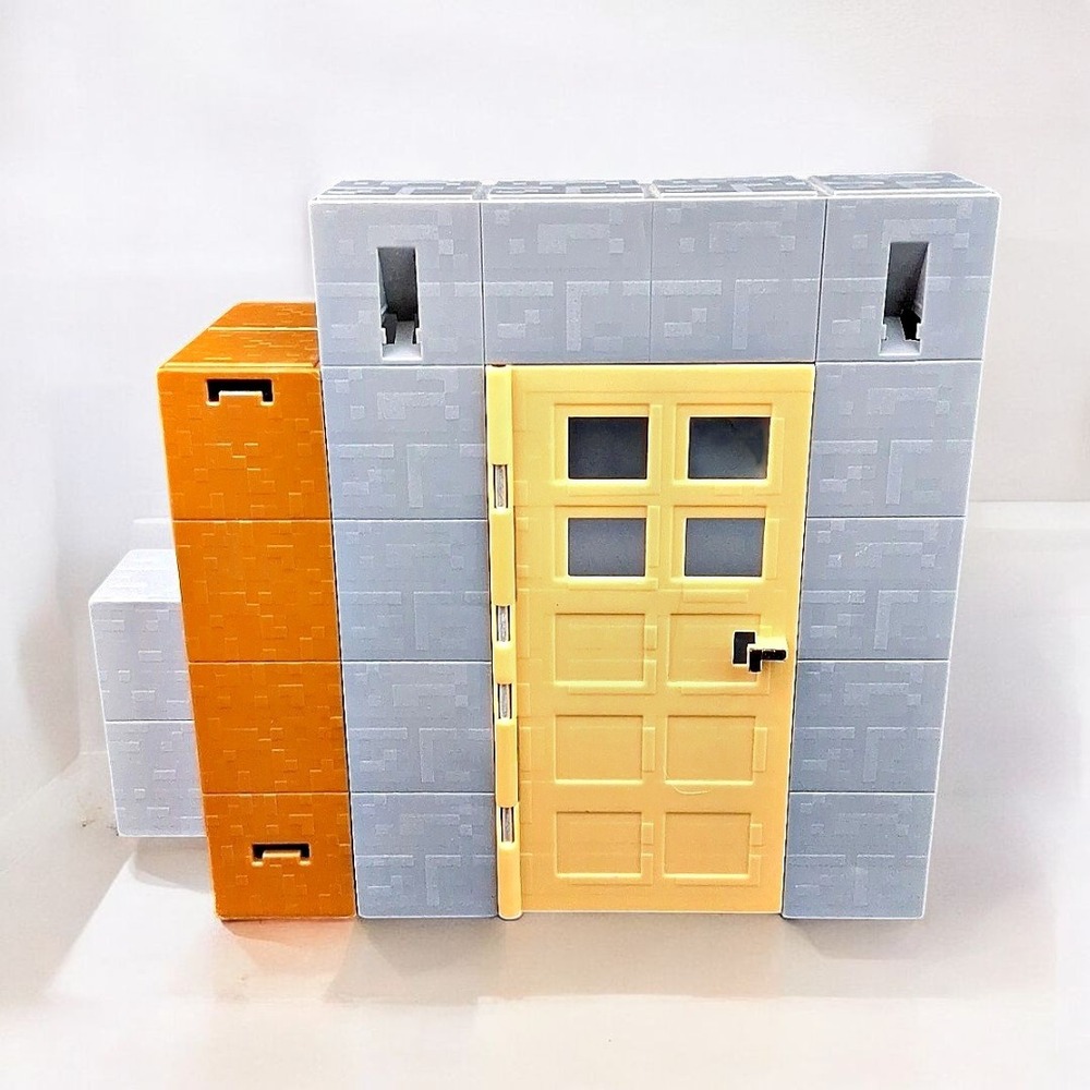 Mattel Minecraft Survival Mode Doorway Playset Replacement Part Gray Orange
